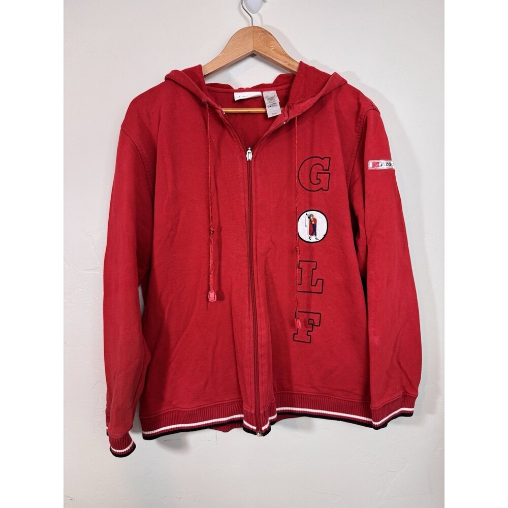 LIZ GOLF Womens Large Full Zip Hoodie Embroidered Golfcore Quiet Luxury - Picture 1 of 12